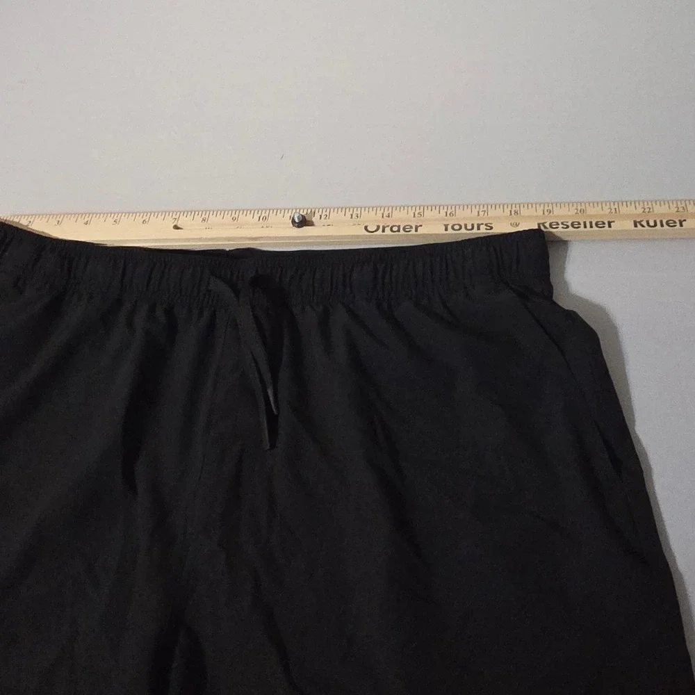 Bad Birdie Golf Shorts Men XXL Black Elastic Waist Drawstring Athletic Active